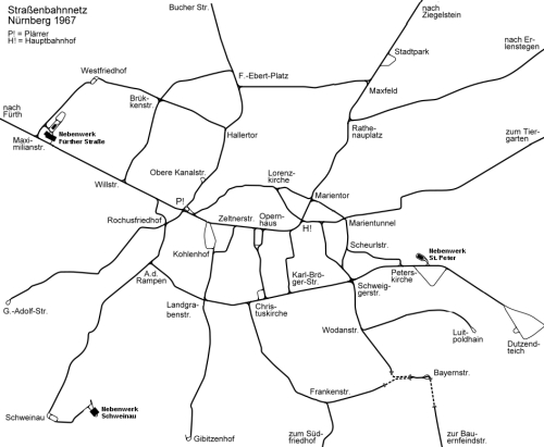 VAG Liniennetz 1967